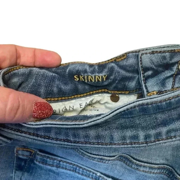 American Eagle Jeans Men Size 28 x 30 Medium Wash Distressed Athletic Skinny - Picture 6 of 11